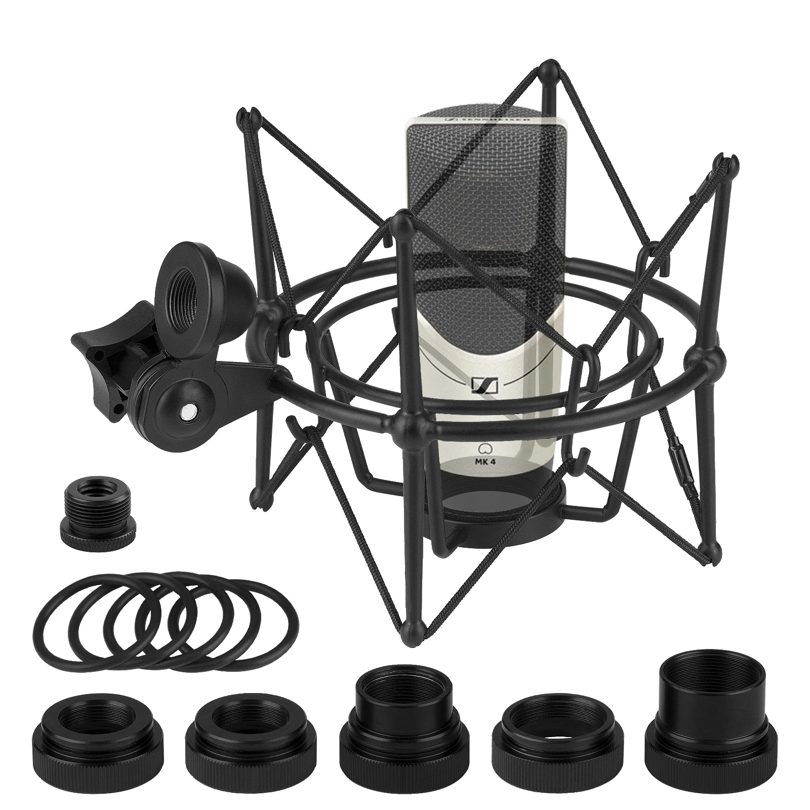 Geekria Microphone Shock Mount Compatible with Sennheiser MK4, MK8, TLM49, TLM103-MT, TLM107, Metal Spider Shock Mount