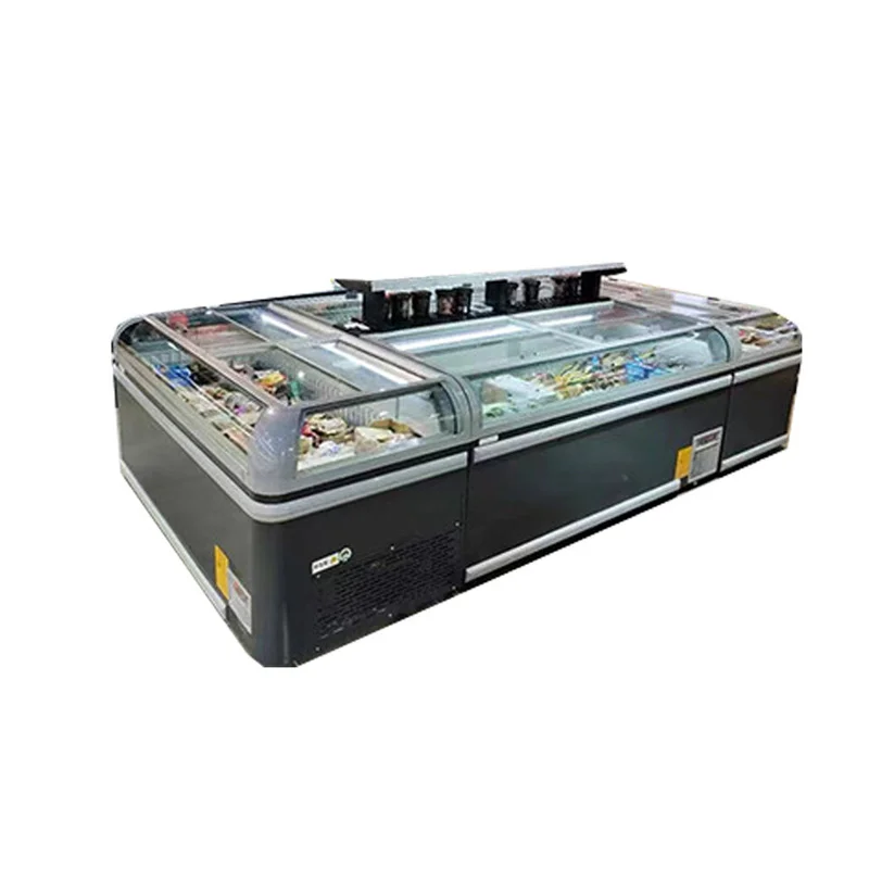 Customized Size Fogless Freezer Island High Volume Refrigerated Display Cabinet With Portable Caster TN718D/TN718Z