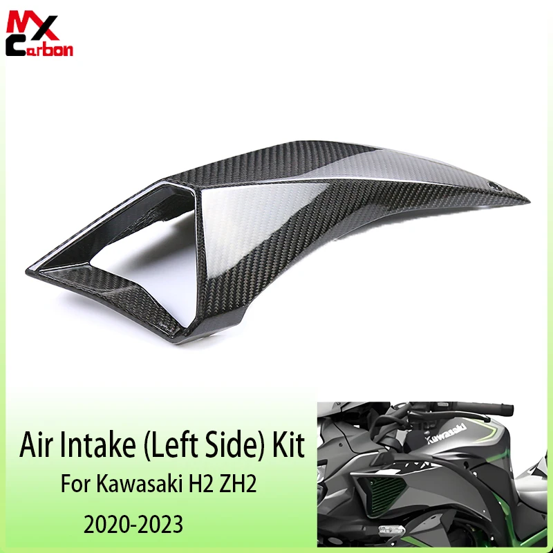 For Kawasaki Z-H2 2020-2023 Motorcycle Accessories Modification Side Panel 3K 100% Pure Carbon Fiber Air Intake (Left Side) Kit