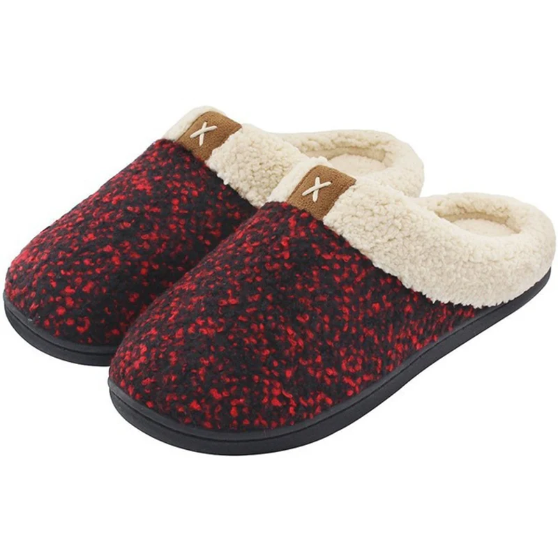 Zapatilla de interior para dormitorio para mujer con espuma viscoelástica, regalo para mujer, zapato de casa similar a la lana con suela de goma antideslizante para mujer