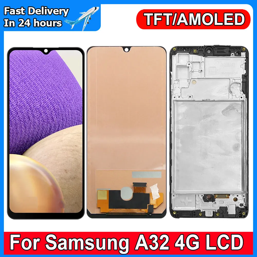 6.5'' For Samsung Galaxy A32 4G A325  LCD Display , with frame Touch Panel Digitizer Screen Replacement For SM-A325F A325 LCD