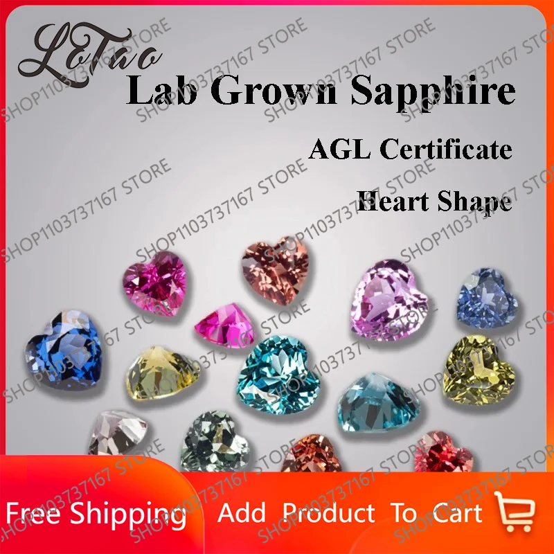

Lab Grown Sapphire Heart Shape Multiple Color Extremely Shiny Quality Gemstone for Charms Jewelry Making Selectable Certificate
