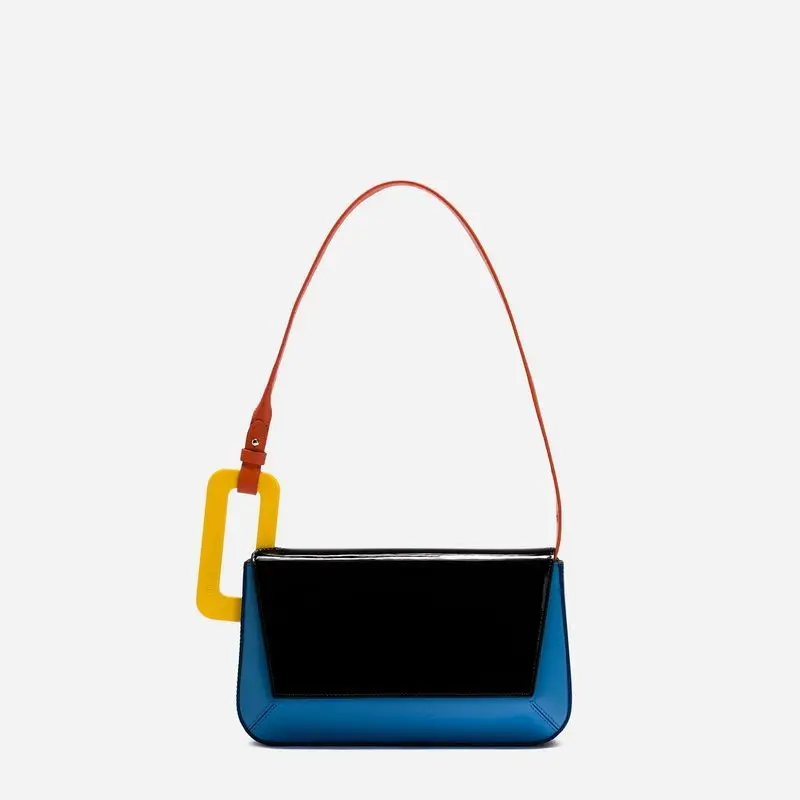 Xiuya-Bolso de hombro Vintage para mujer, Cartera de diseñador Trendyol, de cuero, informal, de retales, color sólido, 2022