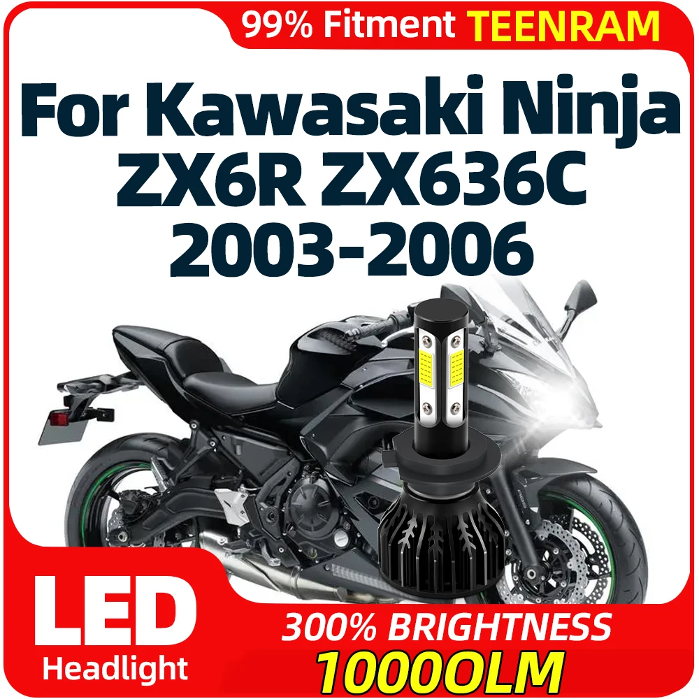 1pcs h7 led motorrad scheinwerfer lampe 60w motorrads chein werfer 12v 24v für kawasaki ninja zx6r zx636c 2003 2004 2005 2006