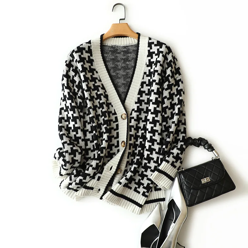 

masigoch europe winter new chic Swallow gird jacquard outerwear 7gg 8ly thick luxury knits 100% cashmere cardigan coat