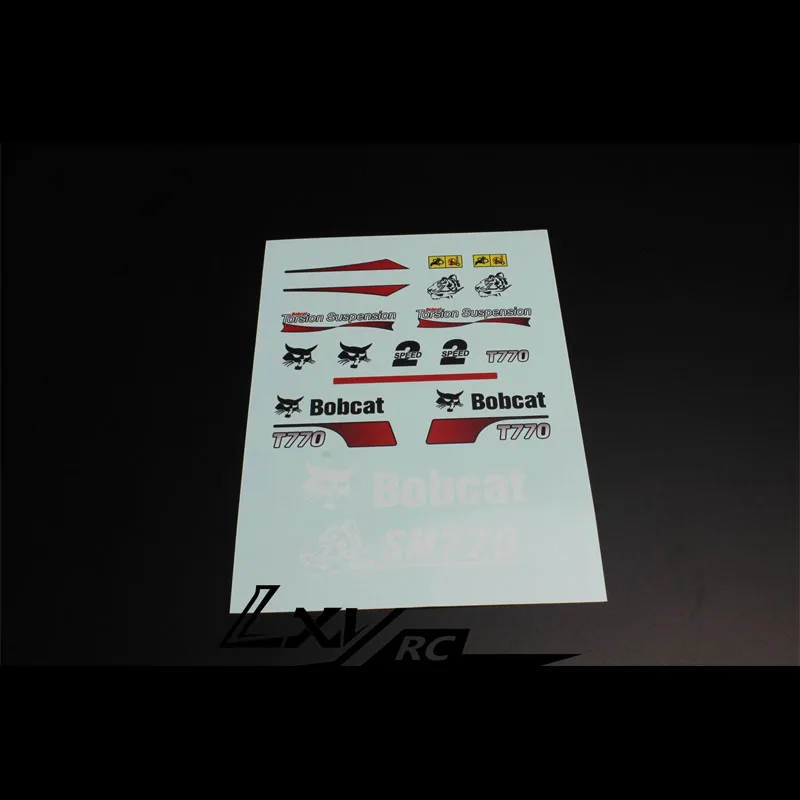 Decal For 1:14 Scale Bobcat RC Remote Control Toy Model For SM450 SM770 Decals Water Sticker Radio Control Toy Stickers