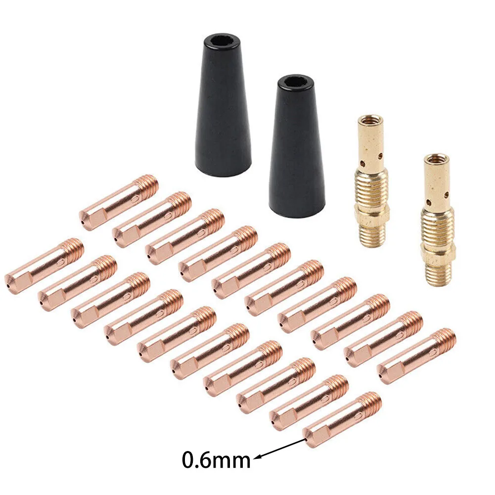 

24pcs Nozzle Set Flux Core Nozzle Kit Welding Projects 0.8MM Tip Size High Temperature Resistance Improved Visibility