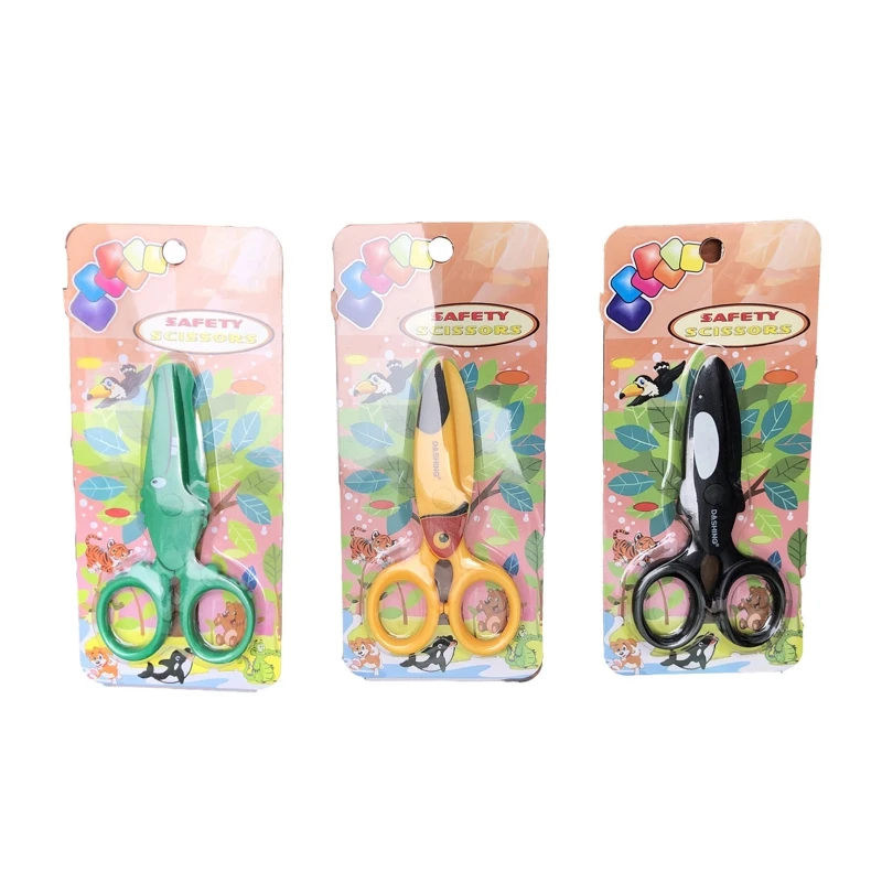 Cartoon Crafting Scissors Non-metal Blade Ergonomic Handle Effortlessly Cutting for Toddler Home Parent-child DIY Crafts