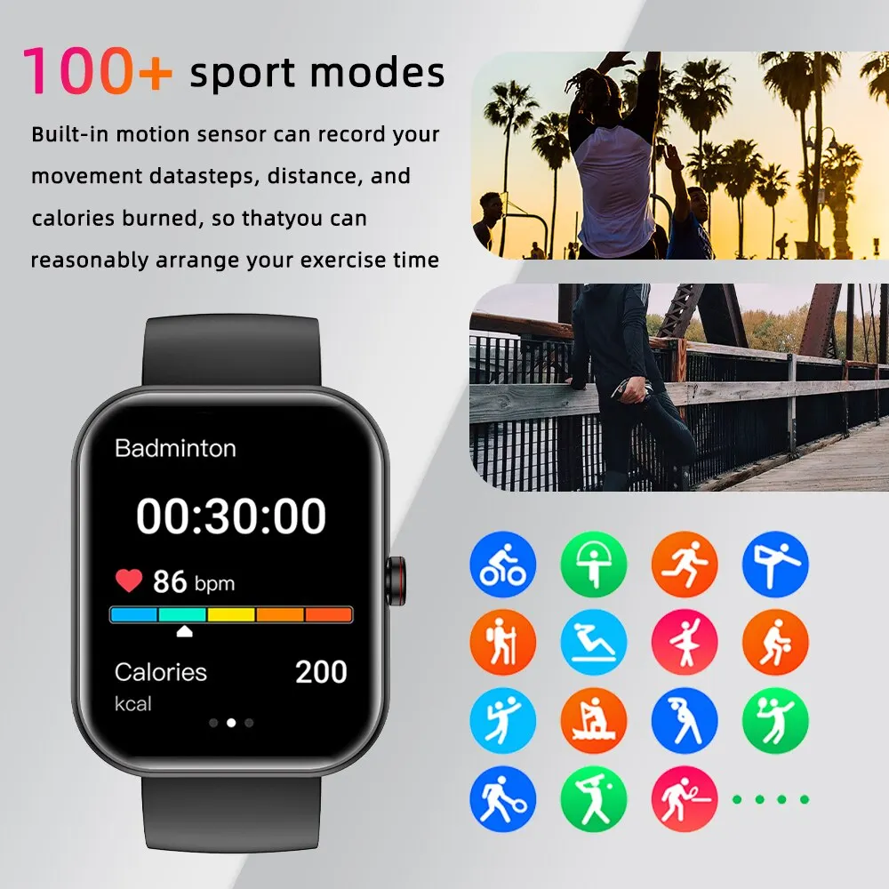 SENBONO Bluetooth Call Smart Watch Mannen Vrouwen Gezondheidsport Monitoring Bloeddruk Zuurstof Smart Voice Assistant Smartwatch Mannen