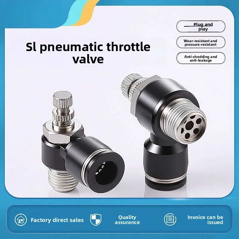 

Quick Connect Pneumatic Throttle Valve 01 Adjustable 02 Cylinder Speed Control SL4 Thread 8-M5