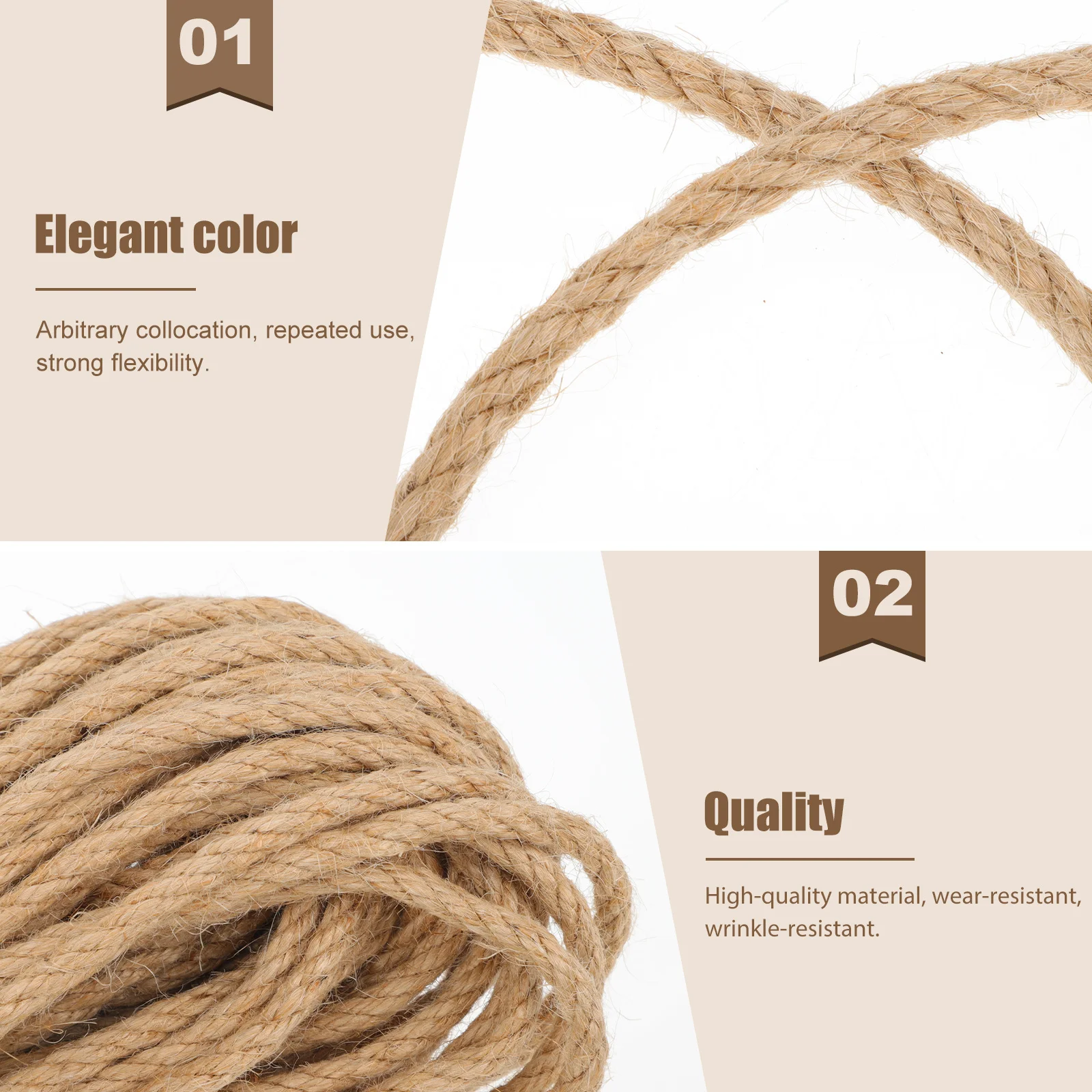 1Set Party Hemp Rope Decorative Jute Twine High Quality Wrinkle Resistant for Gift Wrapping Bouquets Scrapbooks Crafts