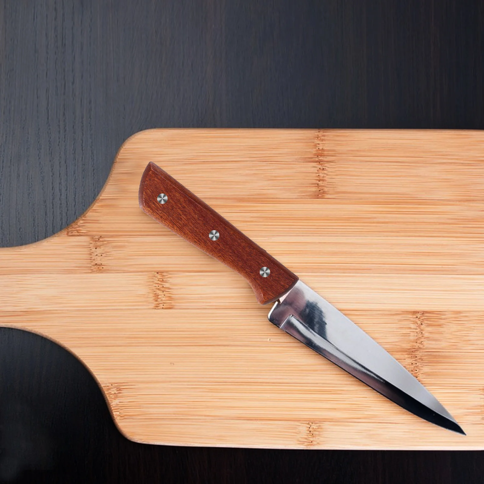 1 Pair Wooden Knife Handle Replacement Non-Slip Grip For Chef Cutter Easy Install Smooth Surface Kitchen Tool Handle Replacement