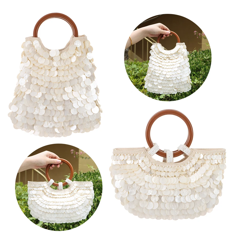 Handmade Fairy Beaded Bag​​ ​​Large Capacity Shell Embellishments​​ ​​Seashell Clutch Purse​​ Mermaid Style​​ ​Compact Size​​