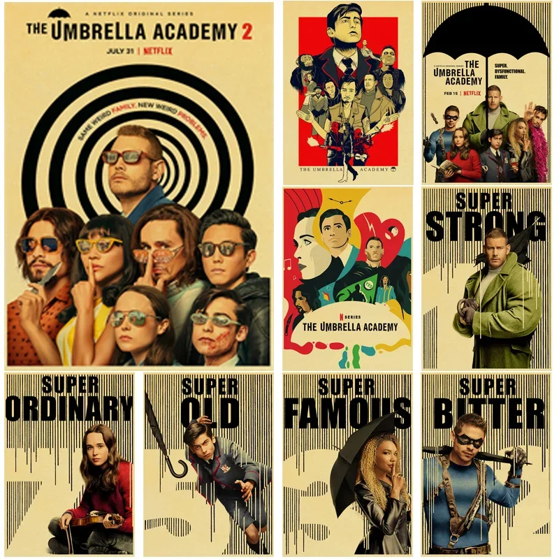 Buy Three Get One Free American Drama The Umbrella Academy Vintage Kraft Paper Tavern Living Room Bedroom Decorative Poster