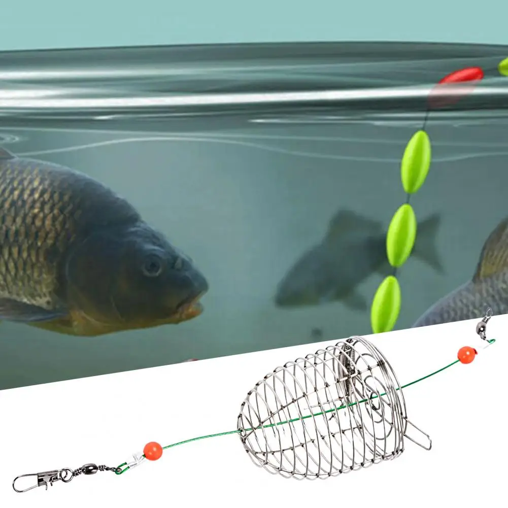 

Рыболовная клетка для приманки многоразовые нержавеющие износостойкие с пружиной увеличивают скорость рыбалки из нержавеющей стали для ловли карпа
