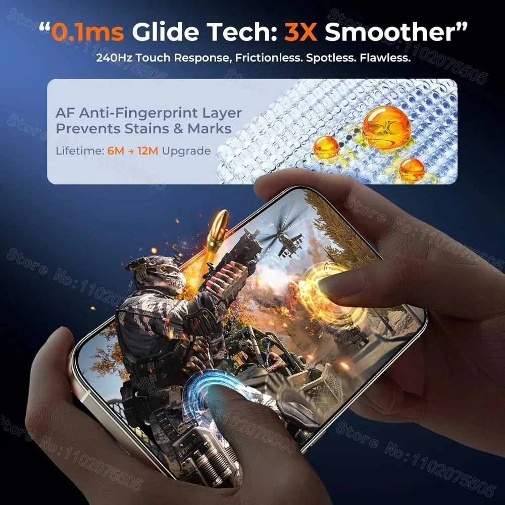 4 Stück Displayschutzfolie Bruchsicher für iPhone 15 16 17 ProMax Air 17e 16e 11 12 13 14 15 Pro Max/Plus Klares Gehärtetes Glas
