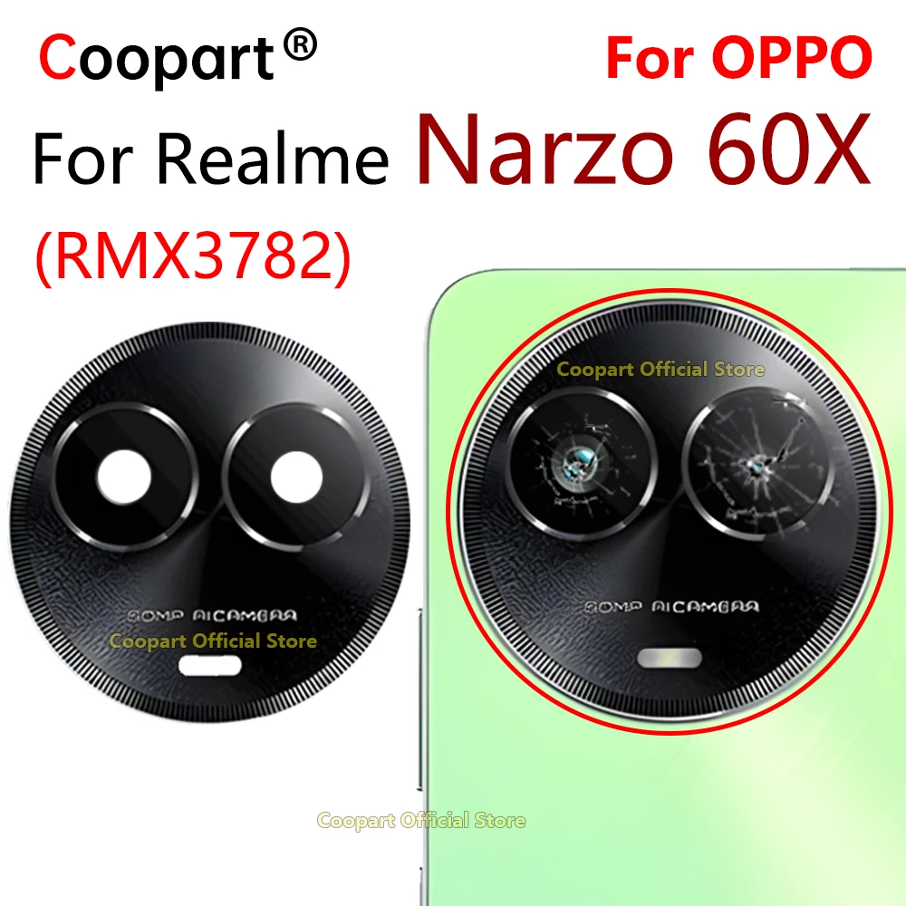 

Rear Back Camera Glass Lens Cover For Realme Narzo 60X RMX3782 Replacement With Adhesive Sticker