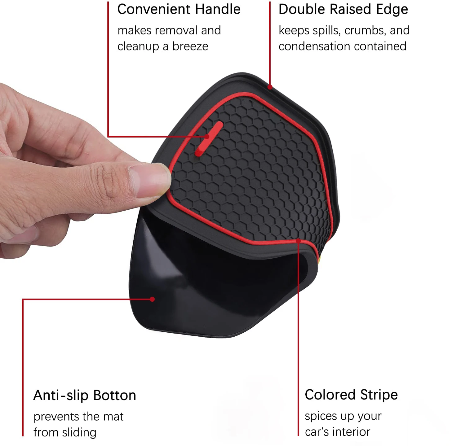 Car Cup Holder Coaster for Honda Accord 2017-2022, Anti-Slip Silicone Insert Pad, Durable Interior Protection Accessory