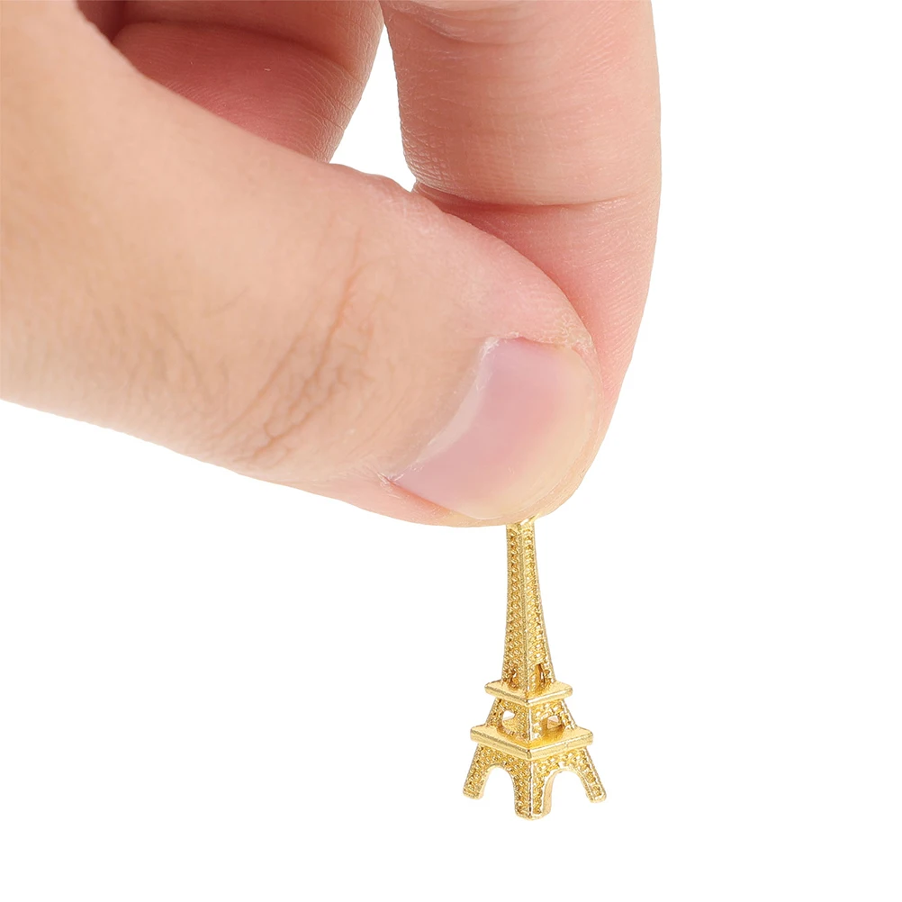 

100 Pcs Eiffel Tower Pendant Jewelry Creative Men's Car Keychain Metal Alloy Flat Charm