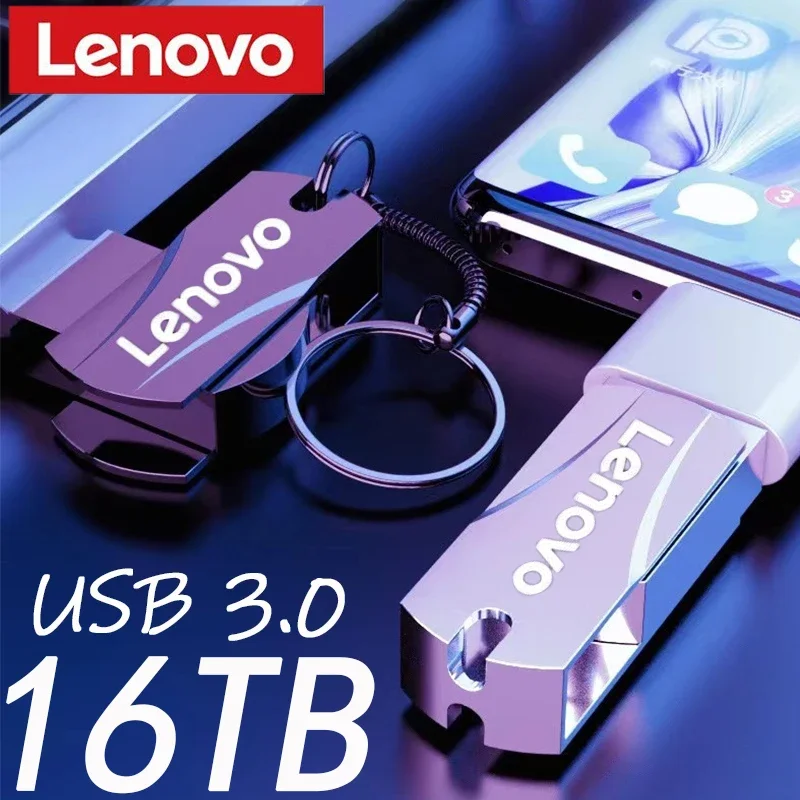 Lenovo 16TB High Speed Usb 3.0 Type-C Interface Mobile Phone Pen Drive 8TB Computer Dual-Use OTG Dual Flash Memory USB U Disk