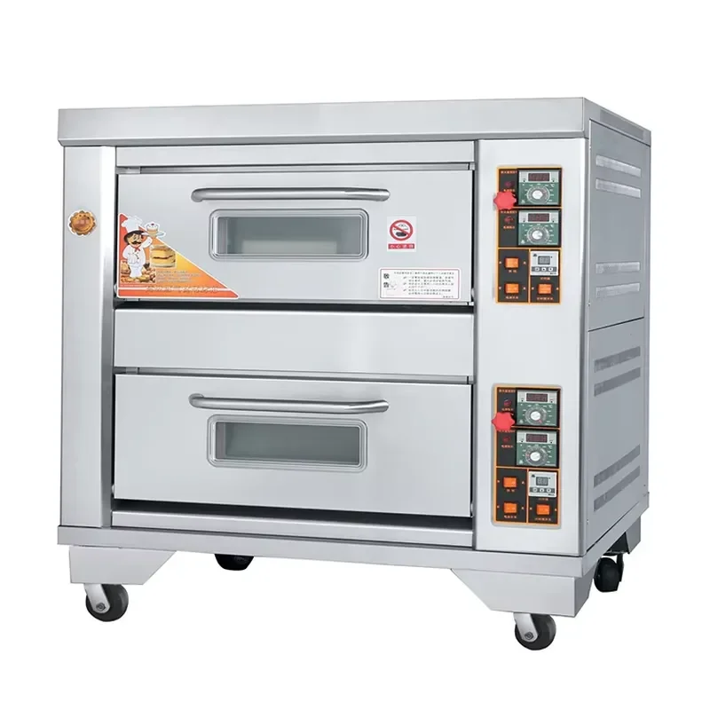 Commercial Bakery Equipment Deck Oven 2 Layer 2 Tray for Mini Bakery Industrial Gas Ovens