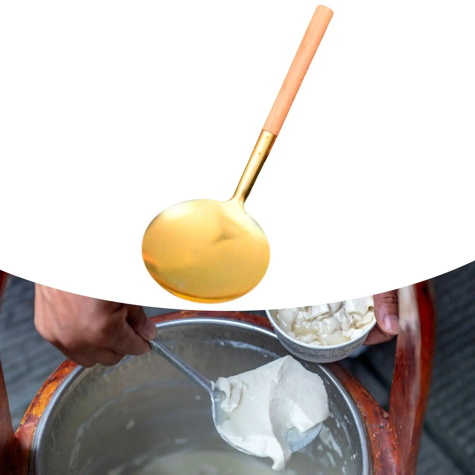 Cuchara para tofu, utensilio de cocina, agarre cómodo, mango ergonómico, práctica cuchara antiadherente para tofu para comidas familiares comerciales