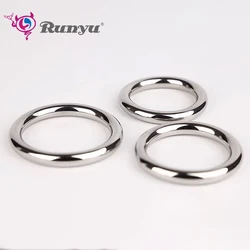 Runyu Stainless Steel Metal Men'S Cock Ring Adult Sex Scrotum Binding Ejaculation Delay Device Glans Erection Sperm Locking Ring