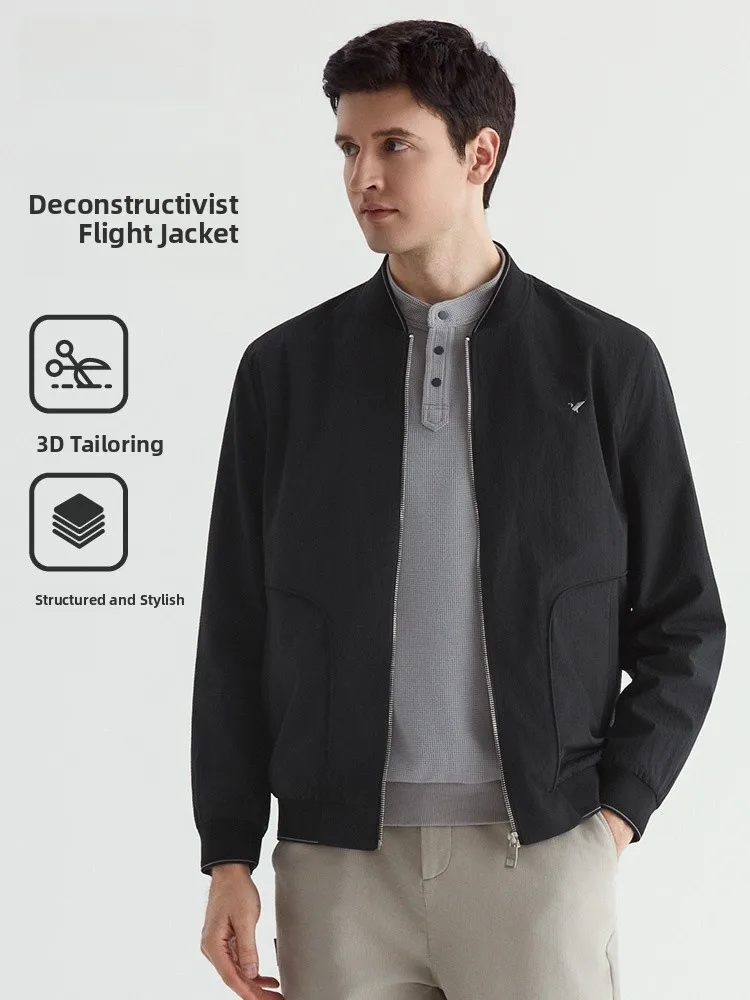 

American Sle Loose Casual Baseball Collar Flight Jaet Men's Spring New Sle QZHIHE Stand Fit Faion Urban Jaet