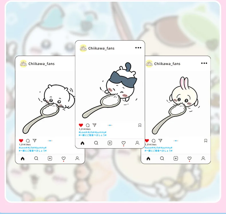 

Chiikawa, Small Eight Usagi, Acrylic Eating Lunch Toking, Custom Photo Card, Share on Instagram, Cute Mini, Portable Gift