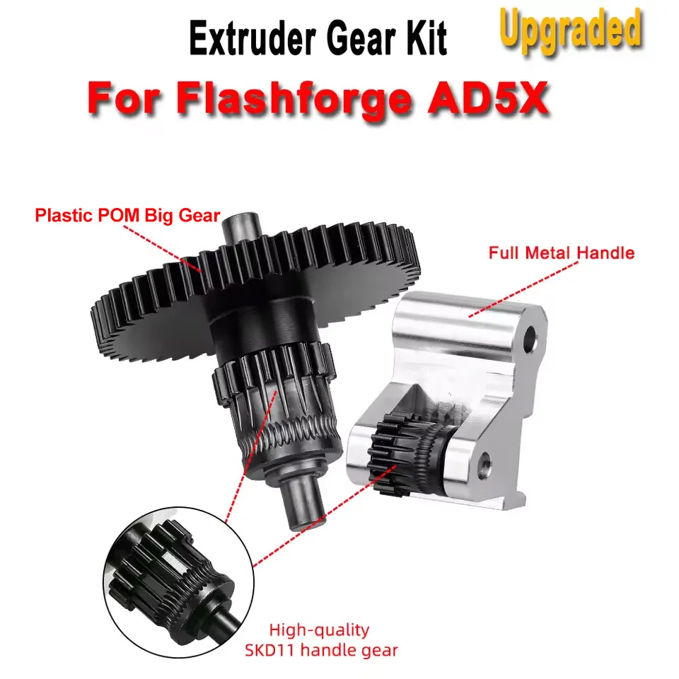 Integriertes Extruder-Getriebeset für Flashforge AD5X Filament-Zuführungsanlage Vollmetall-Griffgetriebe für AD5X Druckerzubehör – Detail 9