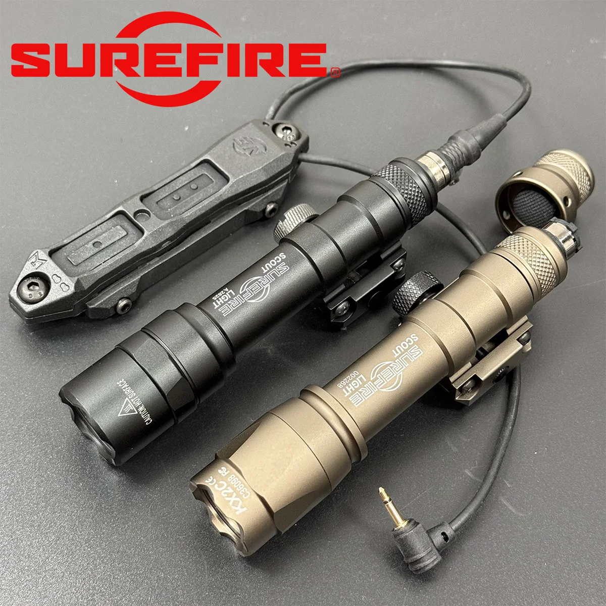 Surefire M300B M300C M600B M600C Metal Flashlight with Dual Control Pressure Switch and Tail Cap Switch Fits 20mm Picatinny Rail
