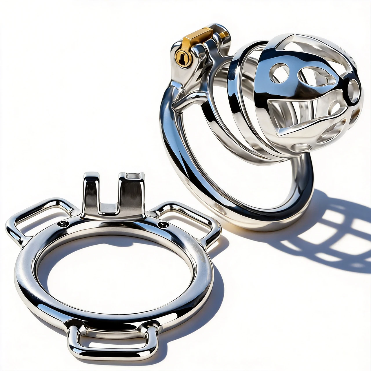 FRRK Ventilate Cock Lock Stainless Steel Chastity Cage Male Smooth Penis Ring Chastity Device Loyal of Men Sex Toys For Gay