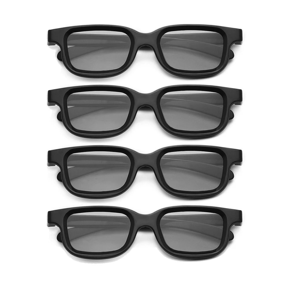 Gafas 3D pasivas polarizadas para TV 3D, cines reales para Sony Panasonic, juegos 3D y Marco de TV, 4 unidades