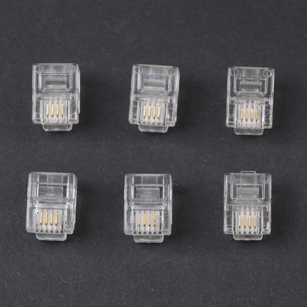 50pcs 4 pin rj11 RJ-11 6 p4c modularer stecker telefon telefon anschluss kompatibel mit festem und verse iltem draht