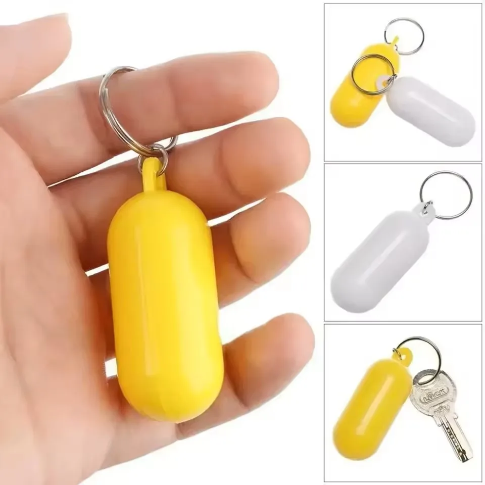 2pcs Beach Keychain Boat Oval Hollow Kayak Floating Keyring Fender Buoyant Key Ring Marine Sailing Boat Float Keychain