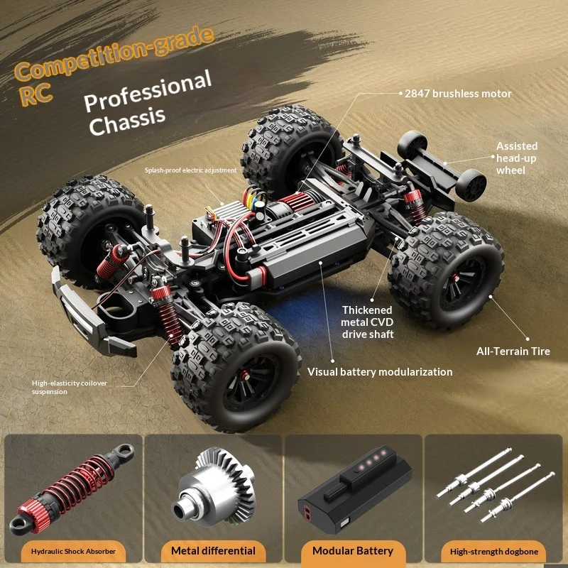 Huanpai Rc Car 1:12 4wd Brushless 100km/H Off Road Climbing Drift Racing Professional Remote Control Truck For Adults New Model