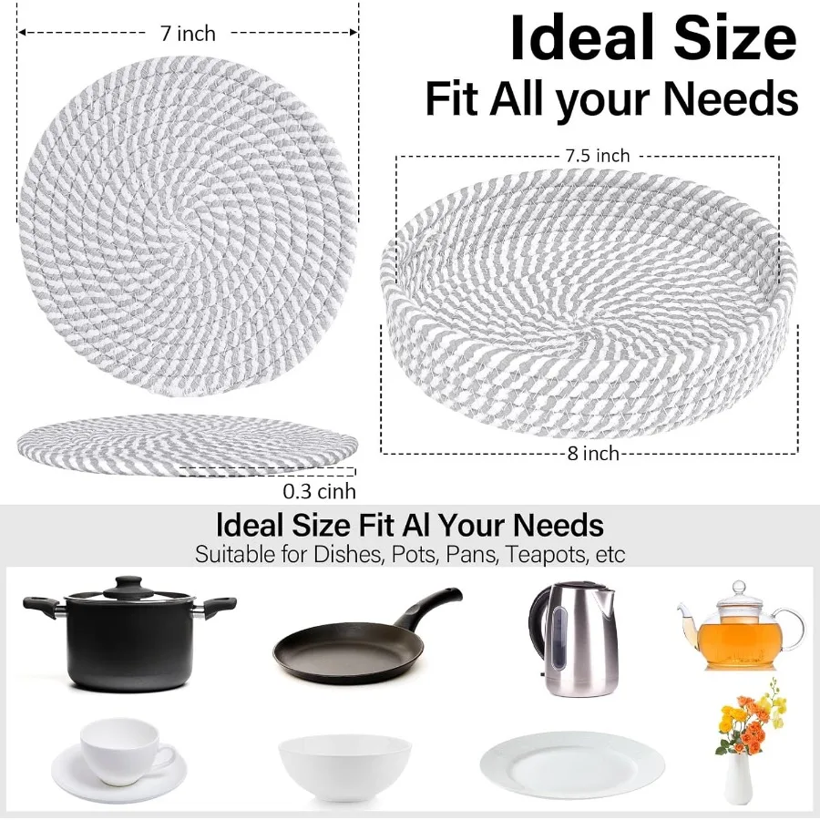 12 قطعة ركائز للأطباق الساخنة الأواني والمقالي الساخنة مع سلة التخزين 7 منصات ساخنة مقاومة للحرارة أصحاب الأواني لمجموعة كونترتوب