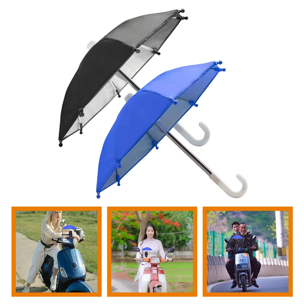 

4 Pcs Riding Motorcycle Umbrella Cell Phone Holder Polyester Cellphone Sun Shade