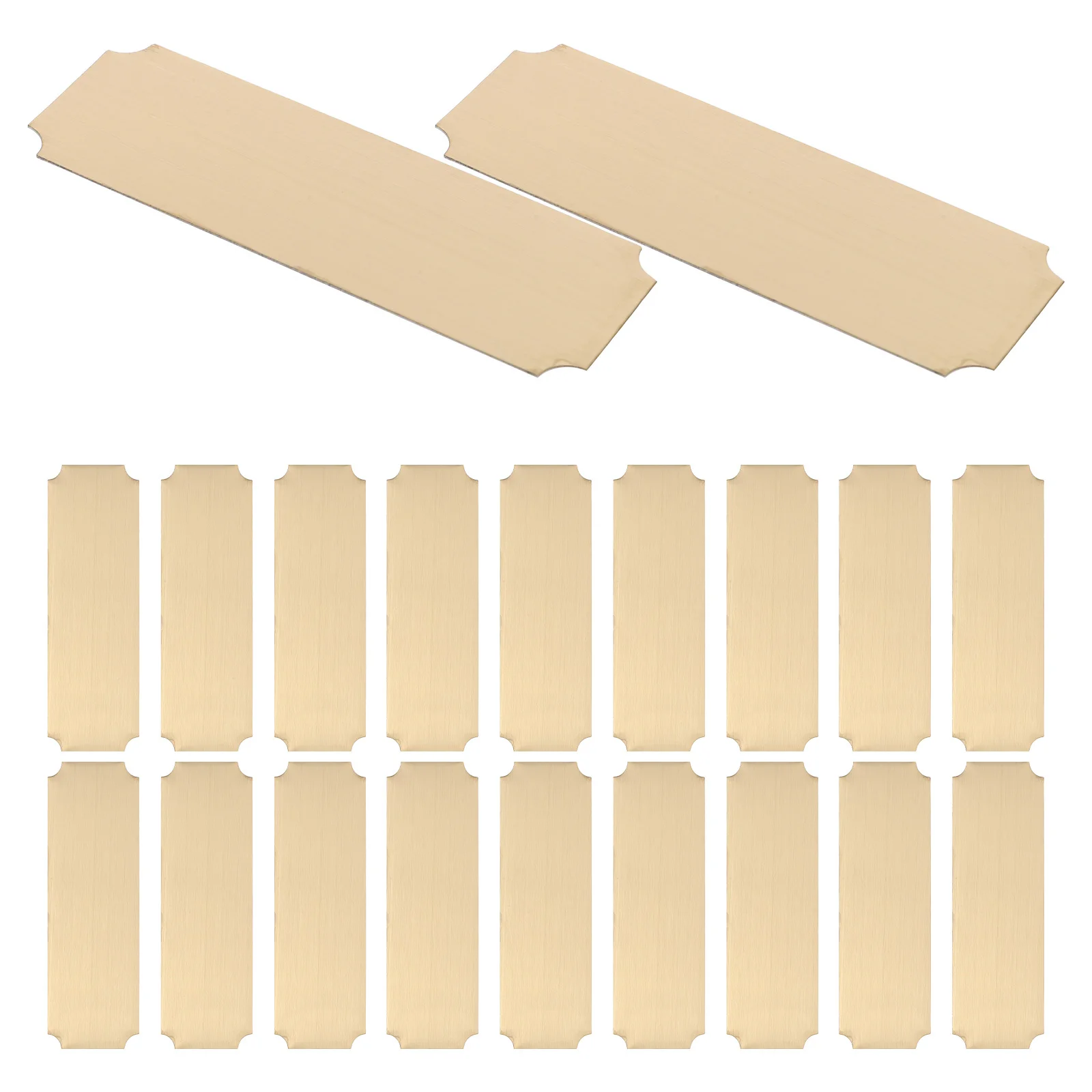 

20Pcs Stainless Steel Name Plate Rectangular Blank Tags Adhesive Metal Office Desk Identification Employee Name Badges