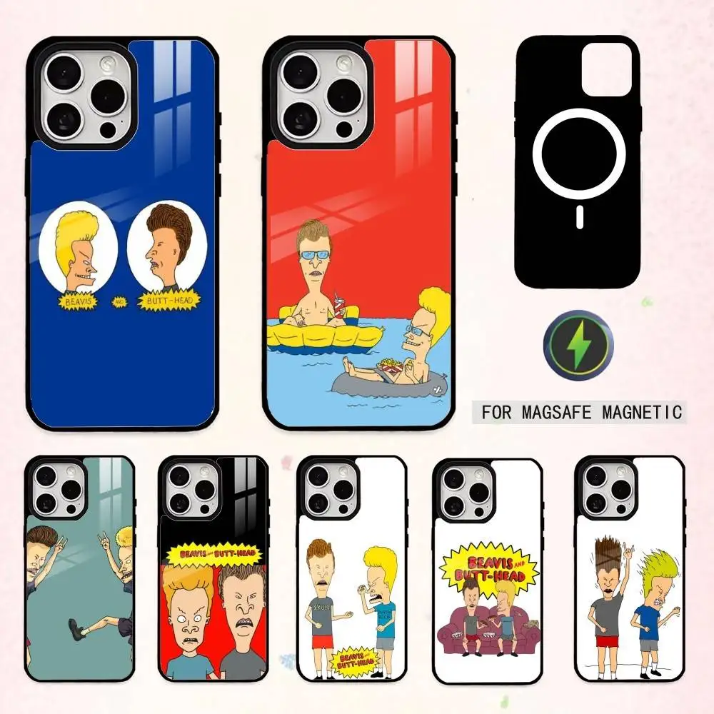 

Cartoon B-Beavis and B-Butt-head Phone Case For iPhone17,16,15,14,13,12,11 Plus,Pro Max Magnetic For Magsafe Wireless Charging
