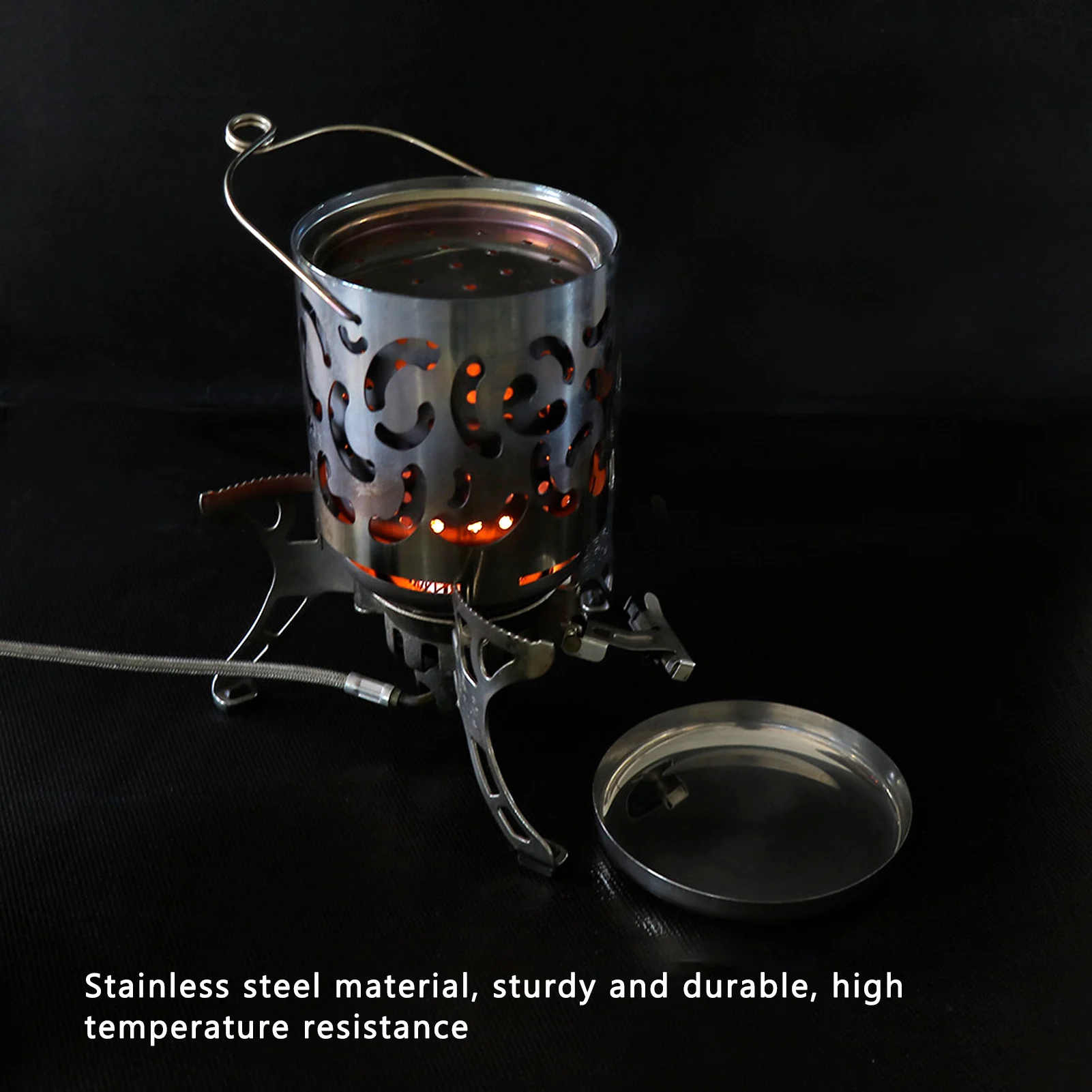 Outdoor Mini Warmer Stainless Steel Camping Stove Portable Warming Stove Cover for Picnic Hiking Barbecue image 4