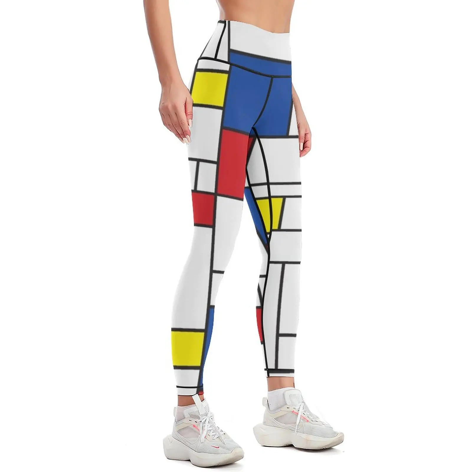 Mondrian minimalis De Stijl Modern Art II? Fatin legging Leginsy push up, pakaian olahraga wanita, legging wanita