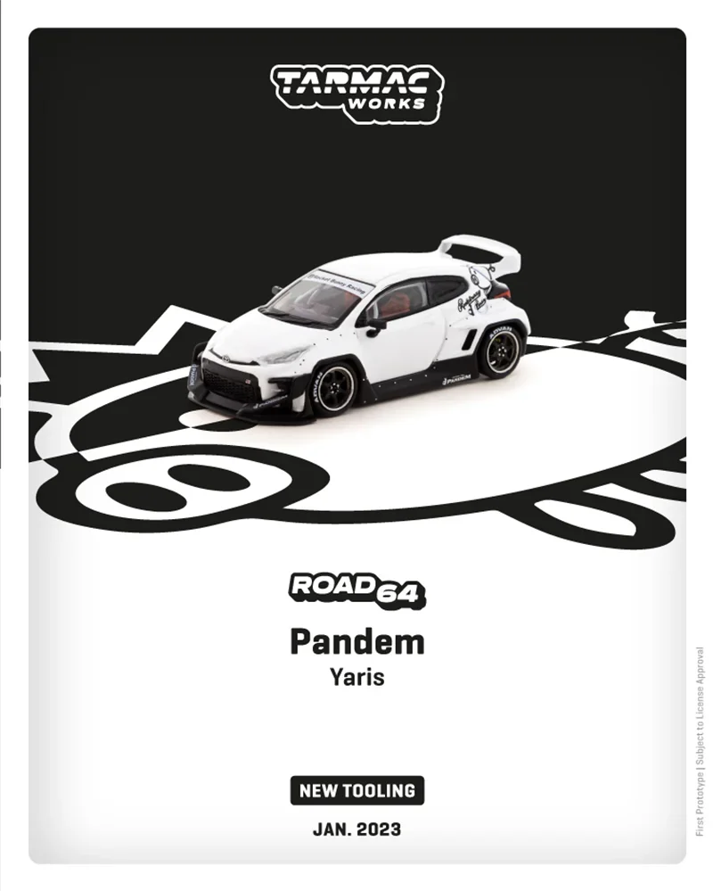 

Tarmac Works 1:64 Pandem Yaris White Diecast Model Car