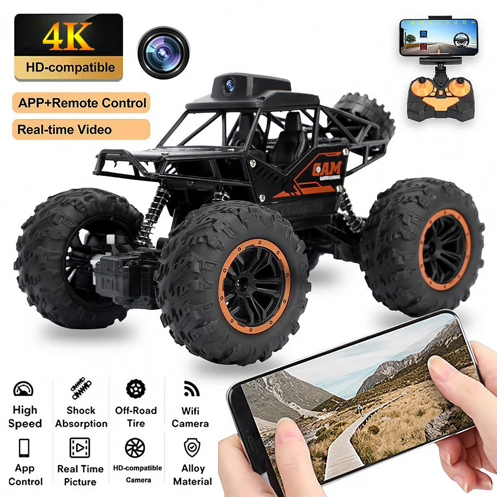 

1:18 Radio Controlled Car APP Remote Control Car Wifi Camera HD RC 4WD Buggy SUV Rc Climbing Cars Electric Car Toys for Boys Kid