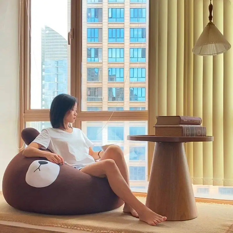 Home Furniture Cute Brown Bear Bean Bag Lazy Sofa Detachable Single Sofa Chair Bedroom Art Decor Gift Balcony Kids Leisure Chair image 2