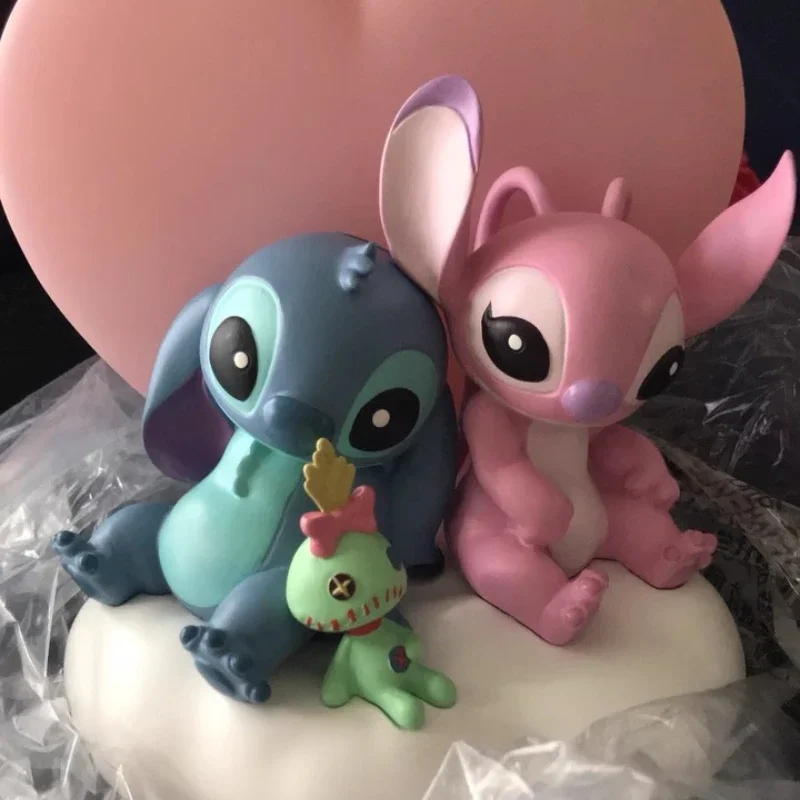 

Disney Stitch And Angel Anime Figures Night Light Room Decoration Toys Collectible Desktop Model Ornaments Valentine's Day Gifts