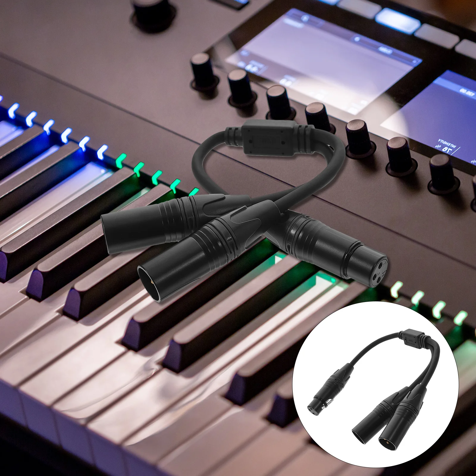 

XLR Audio Cable Splitter Mic Female to Dual Microphone Y Wired Recording Cables