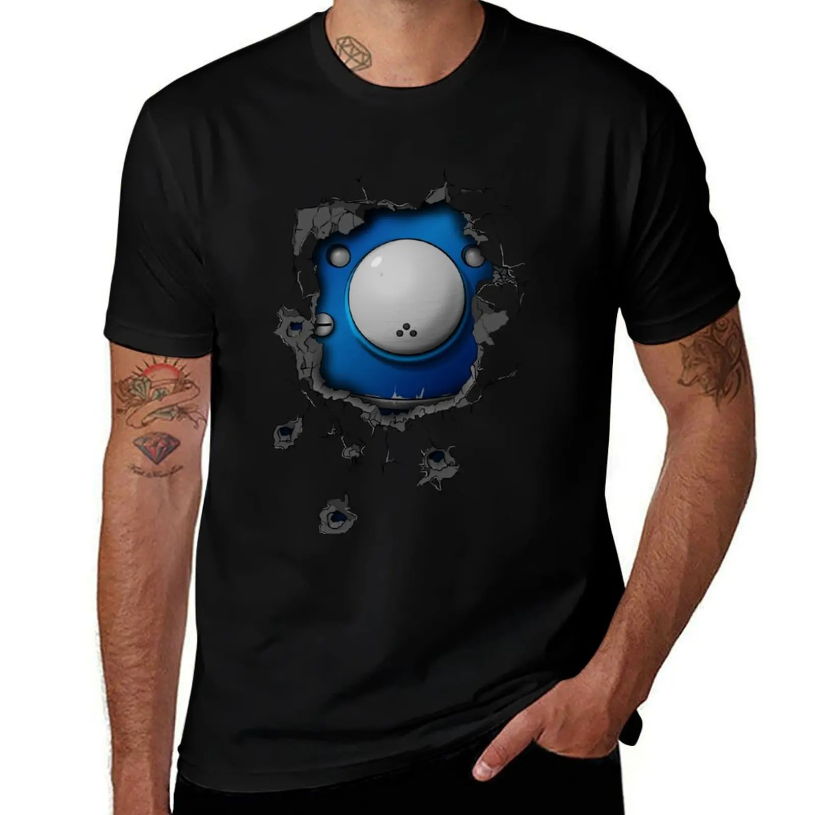 

shirts cotton Bullet-riddled high cotton shirts Tachikoma cotton quality t T-Shirt man t funny t shirts 100% wall -