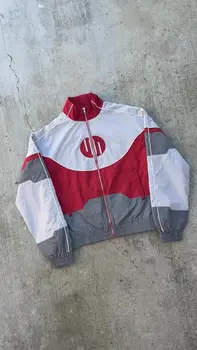 Y2K Loose Red White Spliced Bomber Jacket Oversized Zipper Racing Jacket Men Women Casual Sports Light Jackets Windproof Coat 2 Y2K Loose Red White Spliced Bomber Jacket Oversized Zipper Racing Jacket Men Women Casual Sports Light Jackets Windproof Coat 2