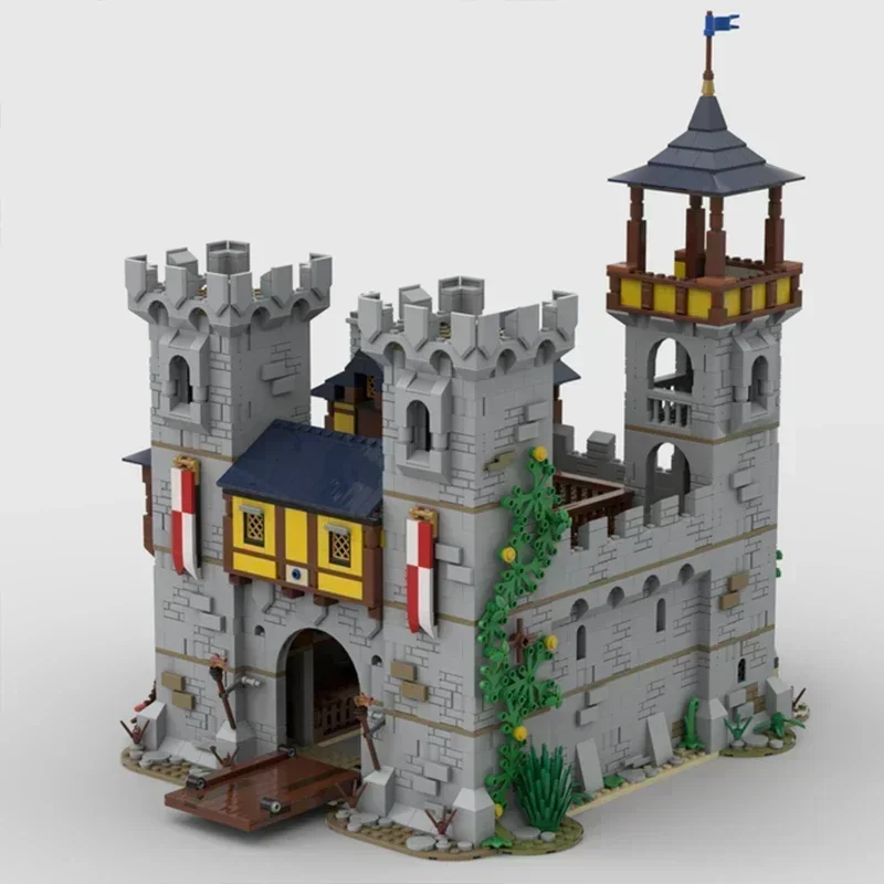 Middeleeuwse Fortress Model Moc Bouwstenen Black Falcon Castle Technologie Modulaire Blokken Geschenken Kerst Speelgoed DIY Sets Montage
